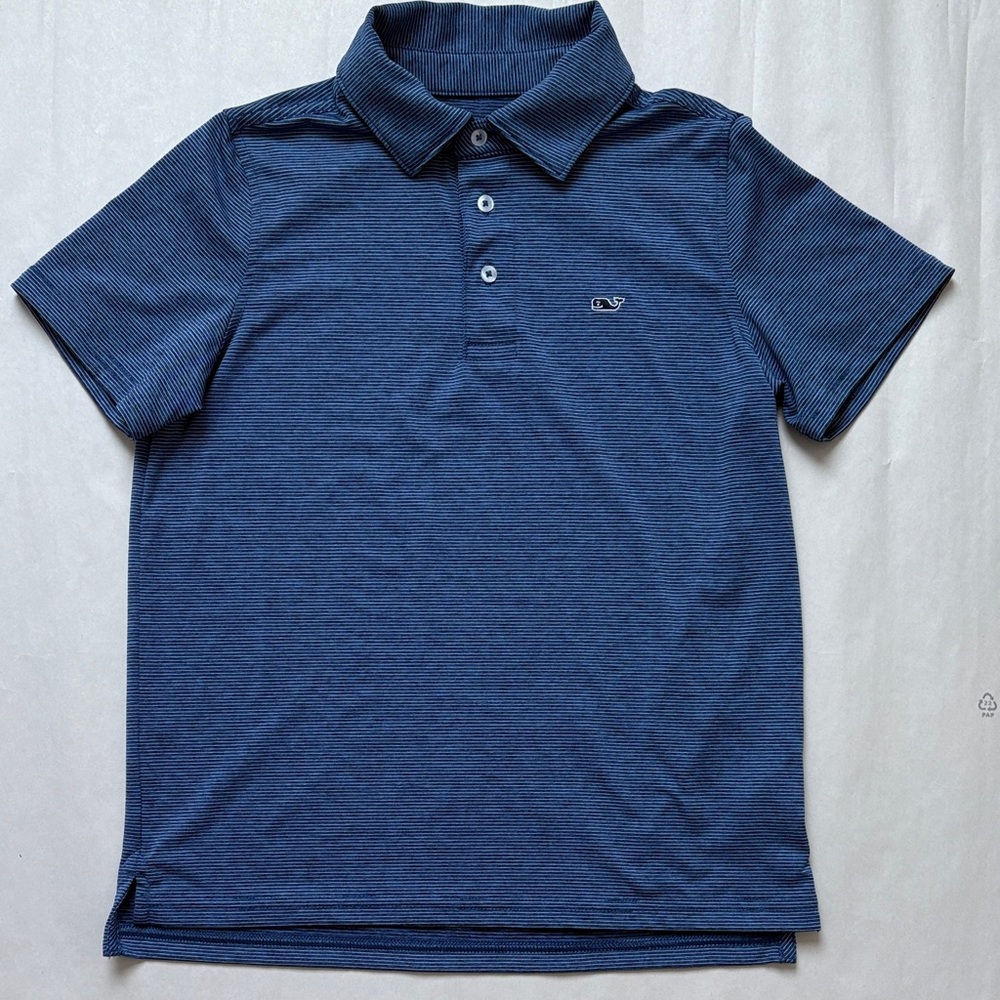 Vineyard Vines boys blue polo shirt with logo